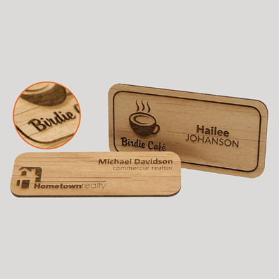 Engraved Wood Badges